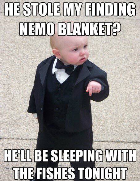Baby Godfather Wants His Finding Nemo Blanket