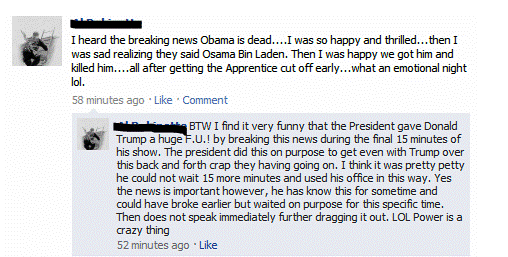 Dumb Facebook Status Osama Obama and Trump