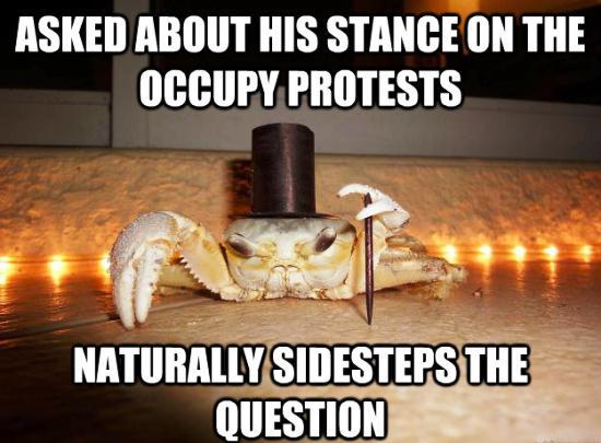 1 Percent Crab Meme Sidesteps Questions on Occupy Wall Street