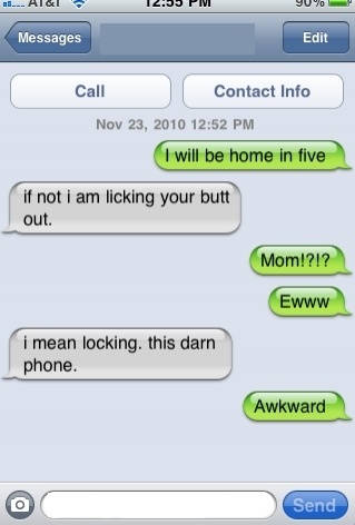iPhone Text Fail Mom Licks Butt
