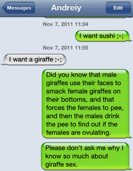 WTF iPhone Text Giraffe Facts