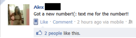 New Number Dumb Facebook Post