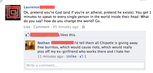 Funny Facebook Post On God