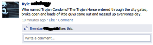 Funny Facebook Post Trojan Condom