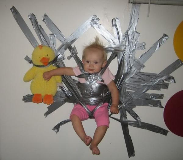 Terrible Parents Taped Baby
