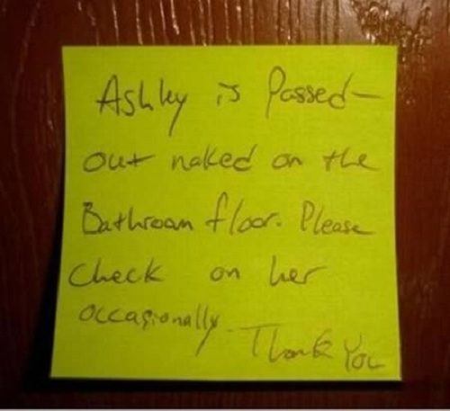 Funny Drunk Note
