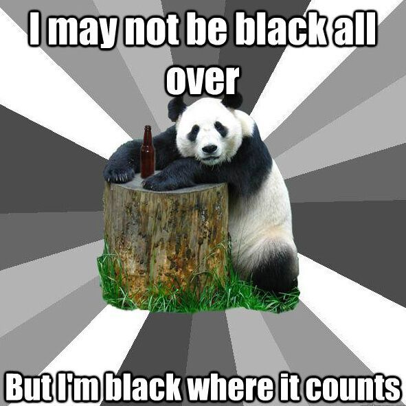 Pick Up Line Panda Is Black Where It Counts