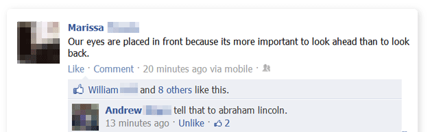 Lincoln Burn Facebook Status