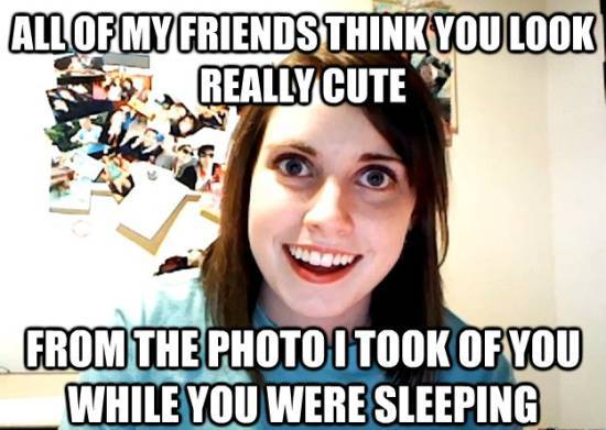 Overly Attached Girlfriend Sleeping Photo