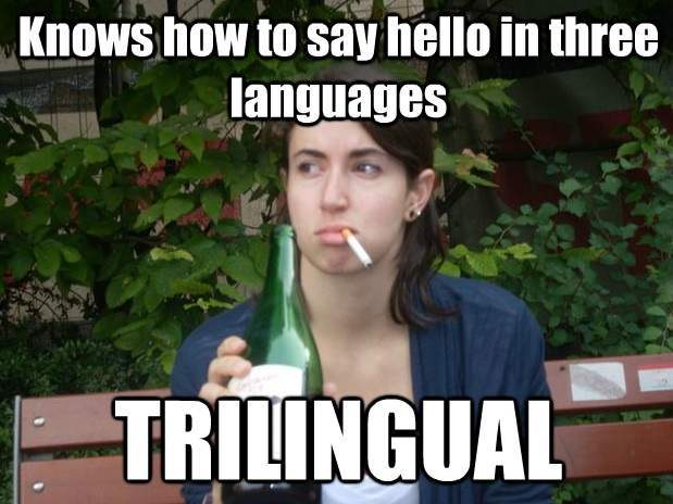 Abroad Bitch Meme trilingual