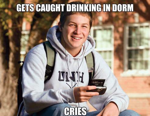 College Freshman Memes Caught Drinking