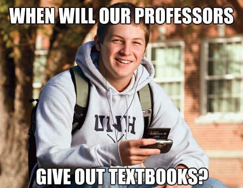 When Does The Professor Give Out Textbooks?