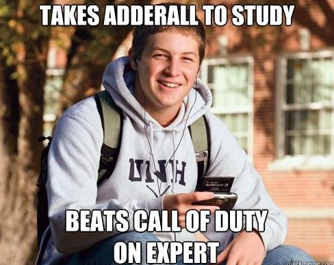 College Student Taking Adderall