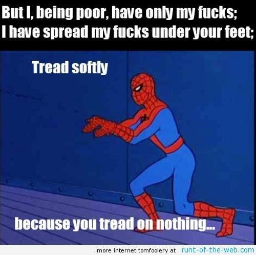 Spider-Man Meme Give A Fuck Poet