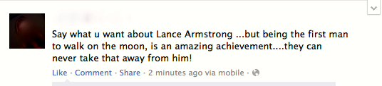 Lance Armstrong Facebook Post