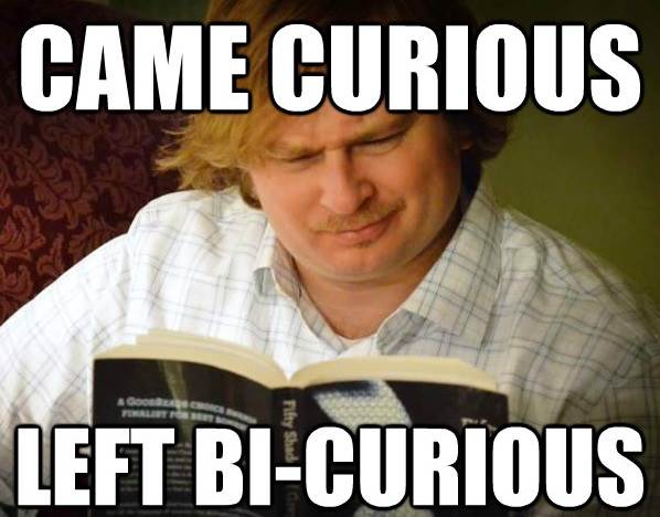 Curious Male Reading Fifty Shades Become Bi-Curious