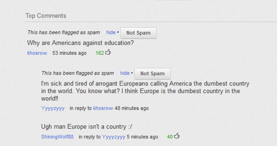 Stupid YouTube Comments Europe