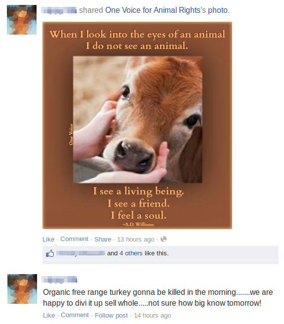Animal Rights Facebook Fail