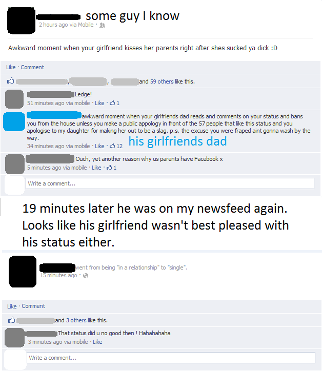 Biggest Facebook Fail of 2012 Awkward Girlfriends Parents