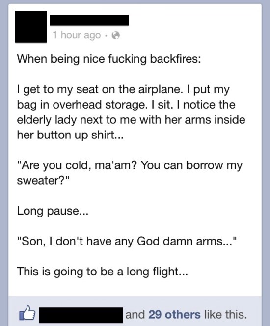 Funniest Facebook Posts Awkward Flight