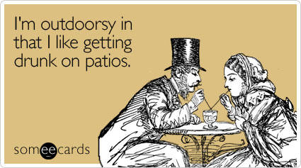 Someecard on Being Outdoorsy
