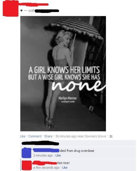 Marilyn Monroe Inspirational Quote Facebook Fail