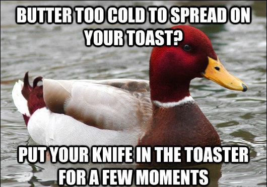 Heat Up Cold Knives In The Toaster