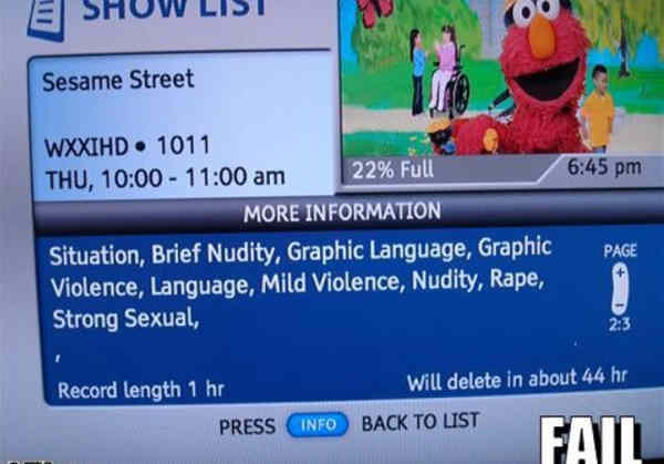 Sesame Street Warnings