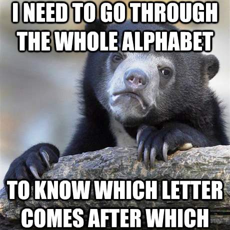 Confession Bear Reciting Alphabet