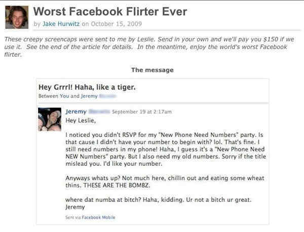 Worst Facebook Flirter Ever