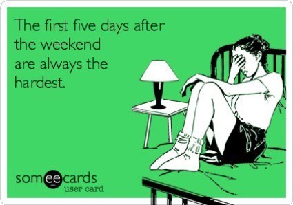 First Five Days Of The Week Ecard
