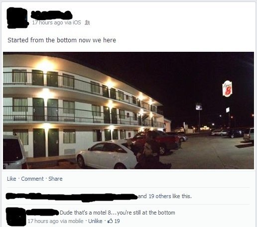 Motel 8 Facebook Comment