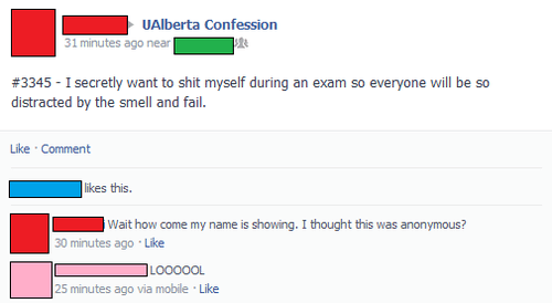 Facebook Anonymous Confession