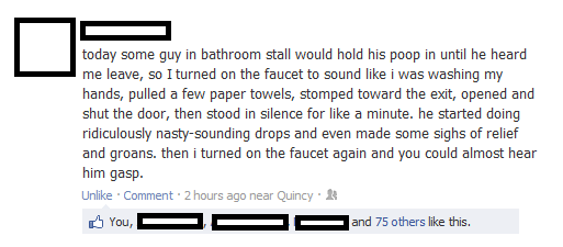 Funny Facebook Post On Bathroom