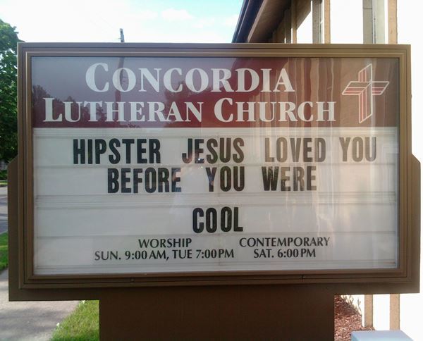 Hipster Jesus Church Sign