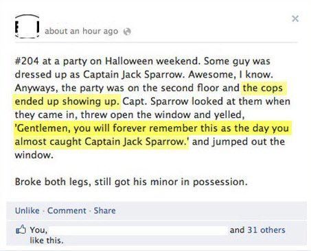 Ridiculous Facebook Post About Halloween