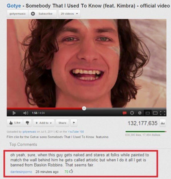 Gotye Music Video Comment