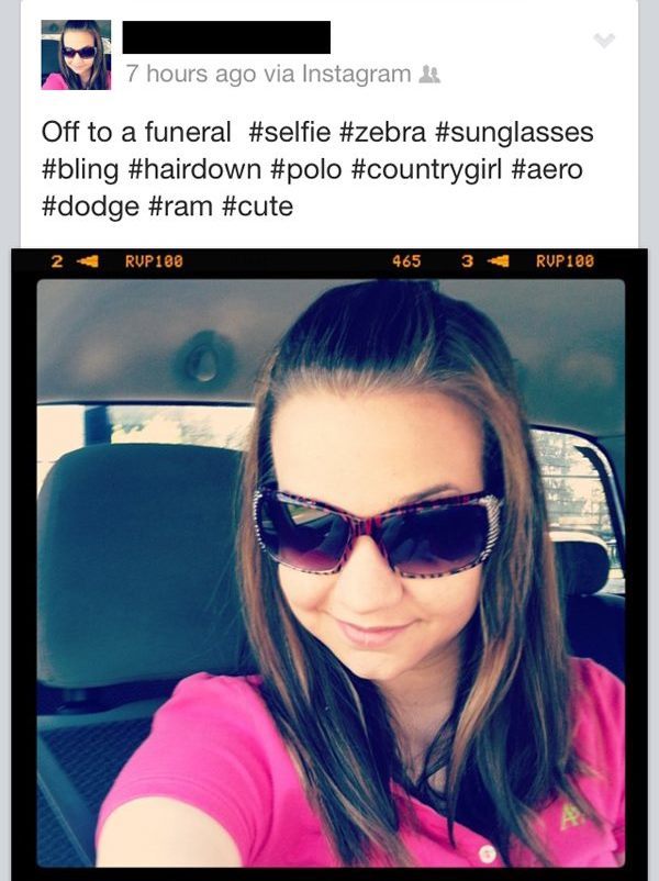 Sexy Selfy Off To A Funeral