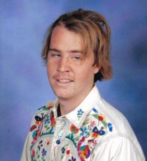Hilariously Awkward Yearbook Photos - Rainbow Shirt