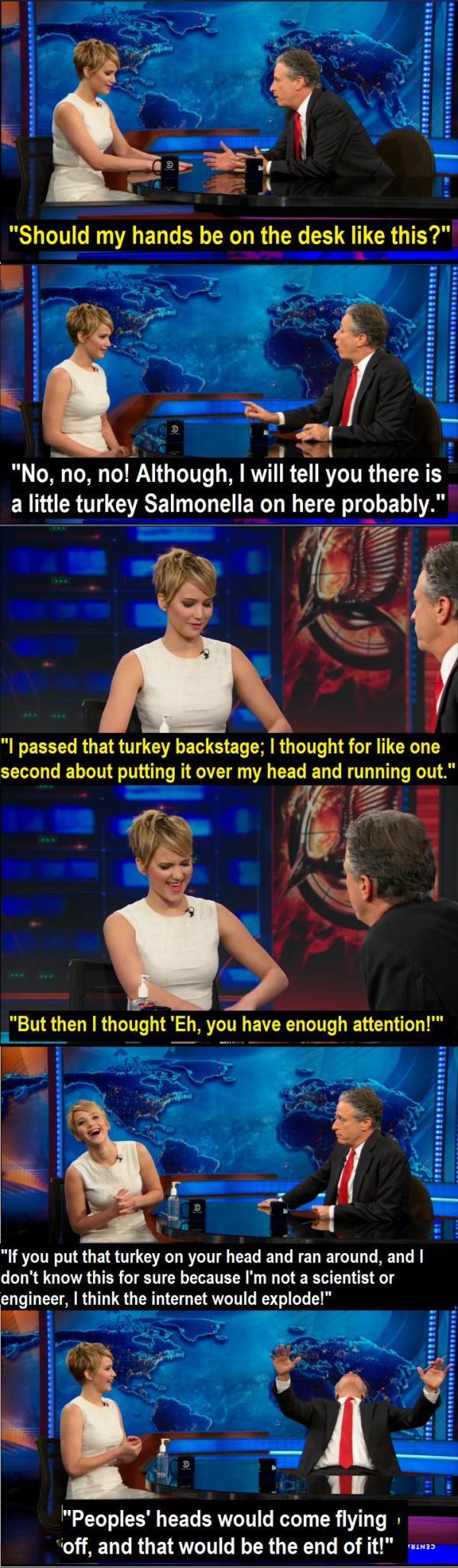 Jennifer Lawrence On The Daily Show