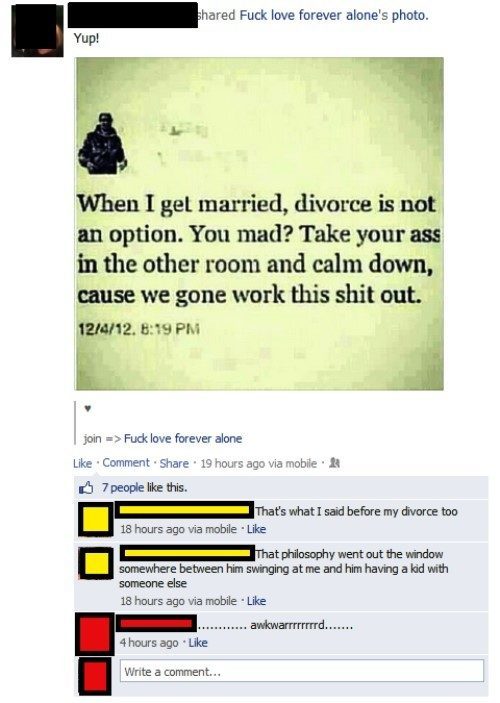 Awkward Moments On Facebook Divorce