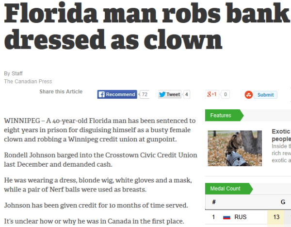 Florida Man Bank Robbery