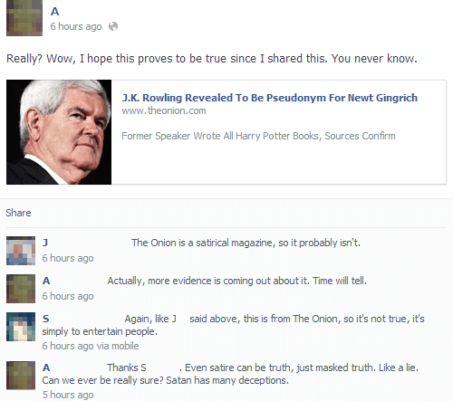 Literally Unbelievable Newt Gingrich Is JK Rowling