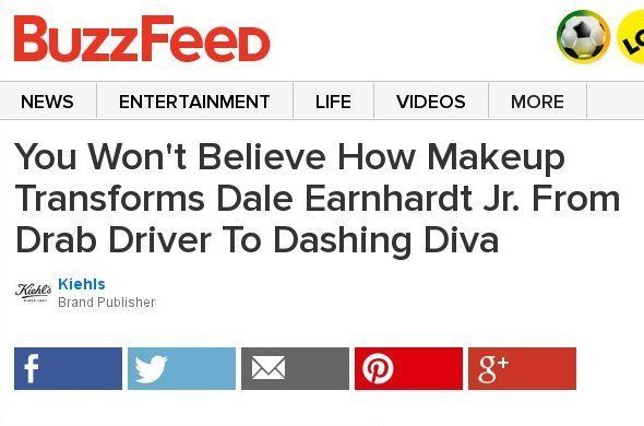 You Won't Believe How Makeup Transforms Dale Earnhardt Jr. From Drab Driver To Dashing Diva Sponsored by Kiehls