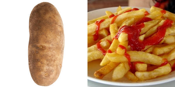 Potato Covered In Ketchup