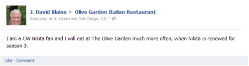 Nikita At Olive Garden