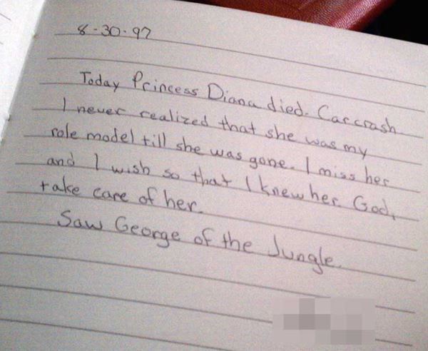 Princess Diana Diary Entry