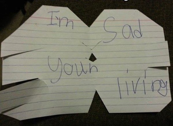 Sad You Are Living Funny Kids Notes