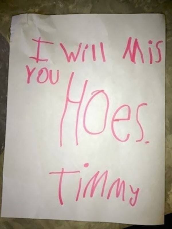 Tommy Will Miss Hoes