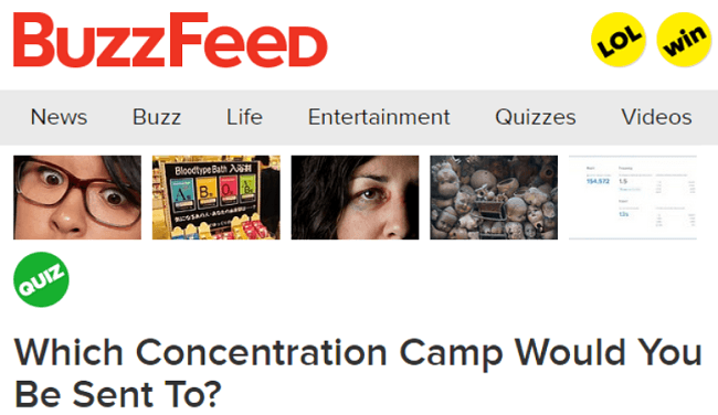 Buzzfeed Quizzes Concentration Camp